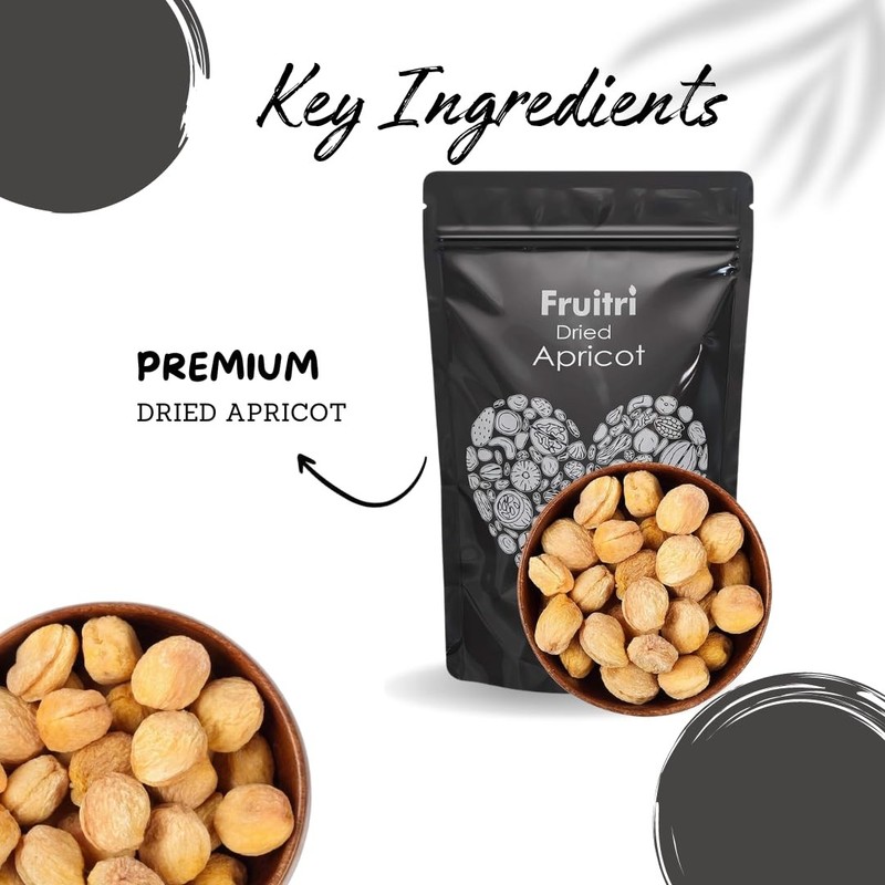 Fruitri Premium Dried Apricot Dry Fruits, Soft And Big Size Khumani, 500 Gram gallery