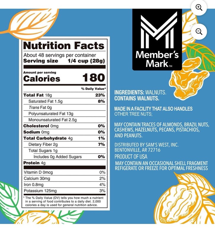 Member's Mark Natural Shelled Walnuts, 3 lbs. Heart-Healthy, Fresh,FREE SHIPPING gallery