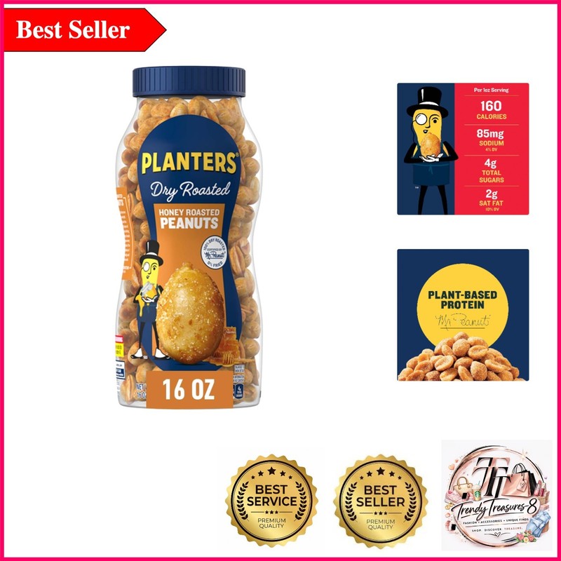 Sweet & Salty Honey Roasted Peanuts — 16oz Jar