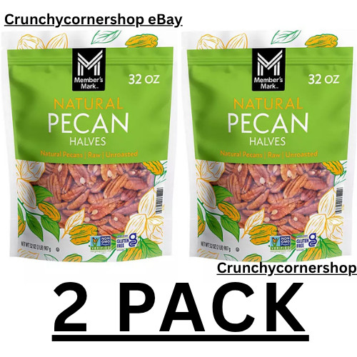 2 PACK – Member’s Mark Natural Pecan Halves 2 lbs (Total 4 lbs) FRESH!!