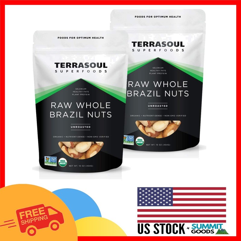 Organic Brazil Nuts 2 Pack (2 lbs) – Raw, Unsalted & Rich in Nutrients