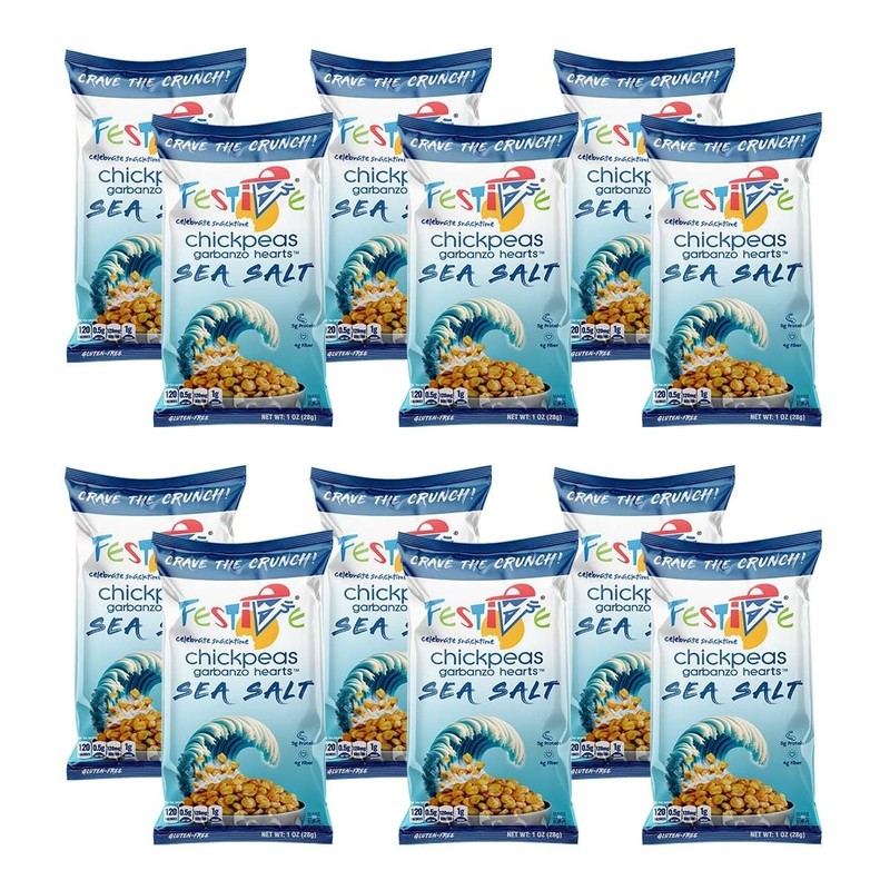 Snack Festive Sea Salt Chickpea Garbanzo Beans, 12 Packs 1 Ounce (Pack of 12)