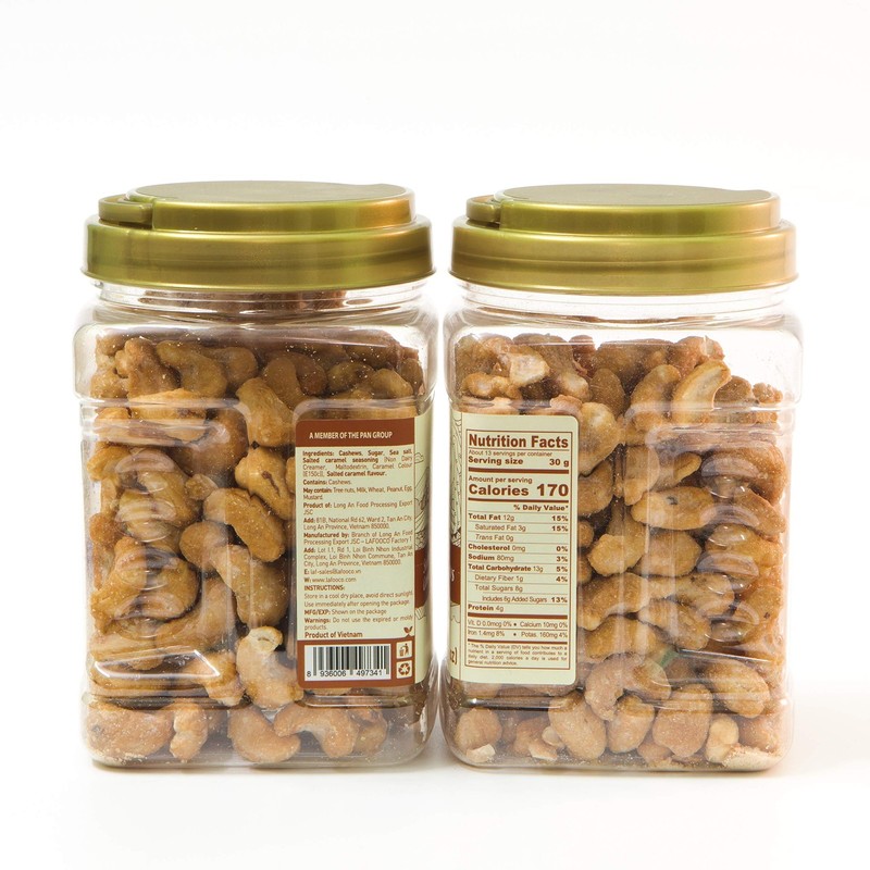 LAFOOCO Sea Salt Caramel Cashews, Vietnam Cashews, Lightly Salted, Sweet Tast... gallery
