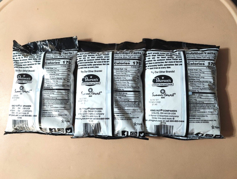 Lot Of 3packs Kings Fresh & Delicious Roasted Peanut No Salt 1lb Exp 25/11/2025 gallery