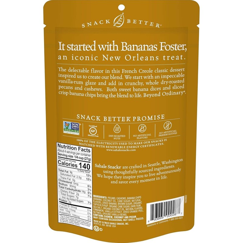 Sahale Snacks Banana Rum Pecans Glazed Mix, 4 Oz gallery