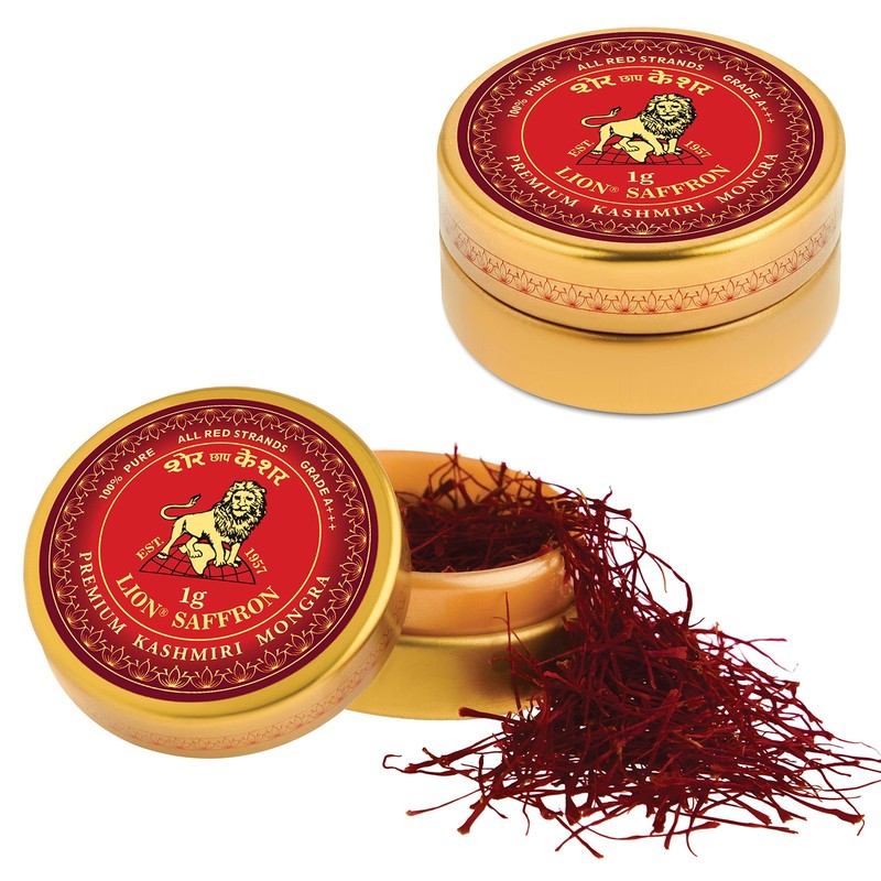 Lion Brand Kashmiri Mongra Saffron 2g |Premium Kesar | Cooking, Biryani & Sweets