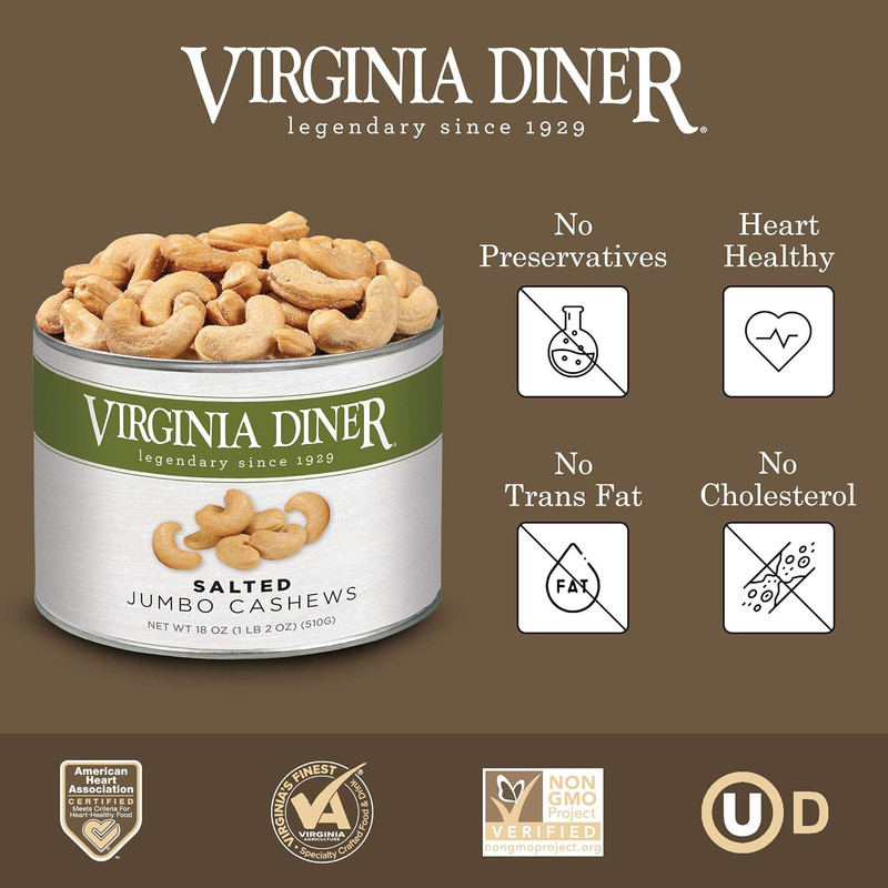 Jumbo Salted Cashews - Non-Gmo, Preservative Free Gourmet Cashews Gift from Virg gallery