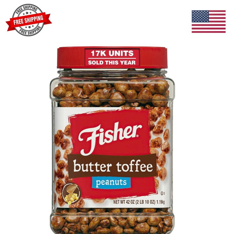 Snack Butter Toffee Peanuts, 42 Ounces Pack of 1, No Artificial Colors or Fla...