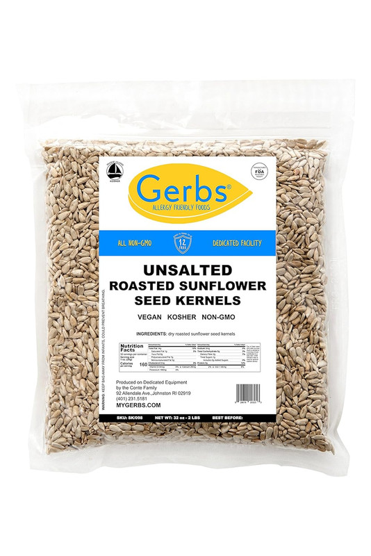 Unsalted Sunflower Seed Kernels by Gerbs – 2 LBS - Top 11 Food Allergen Free & N gallery