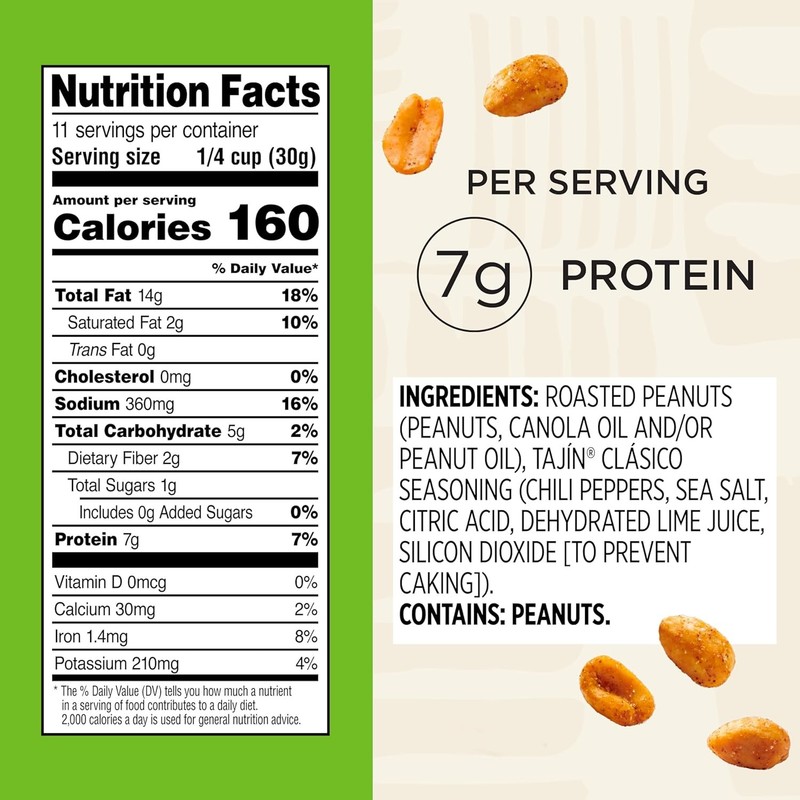 Chili Lime Peanuts Snak Club Tajin Roasted 12 oz gallery