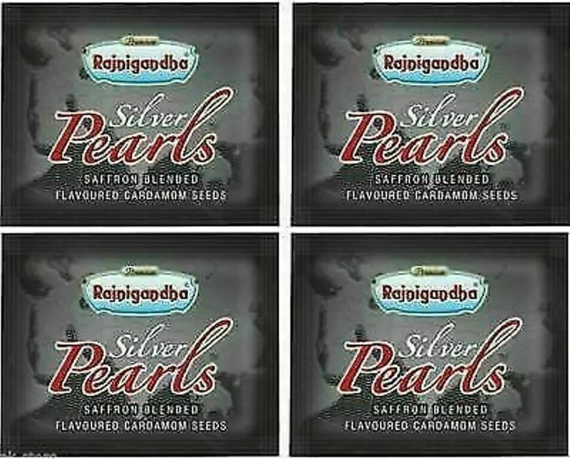 Rajnigandha Silver Pearls - 500 Pcs - Saffron Blended Flavoured Elaichi Cardamom