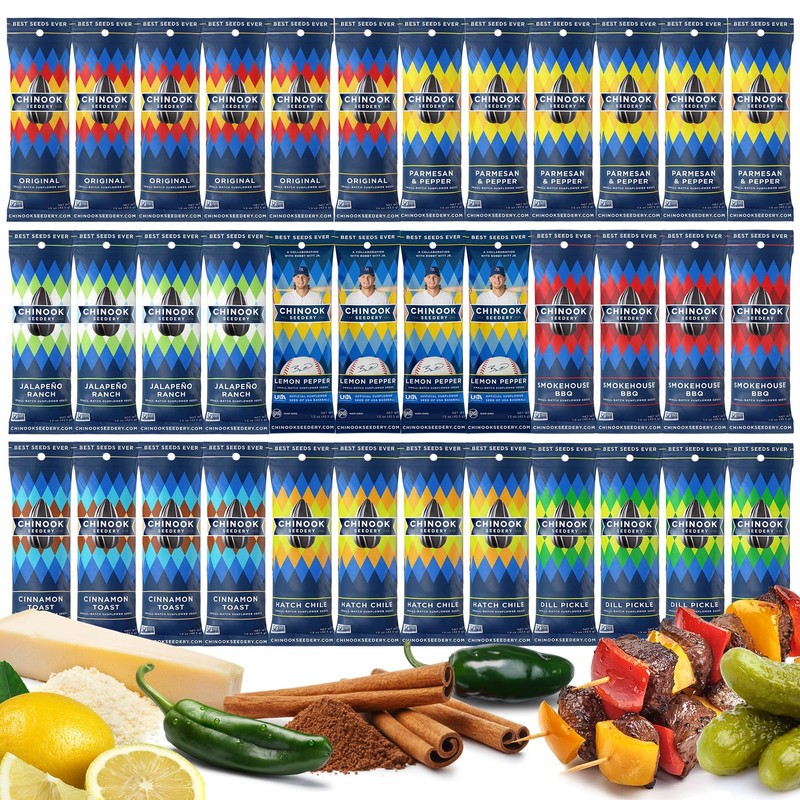 Chinook Seedery Low Sodium Sunflower Seeds Variety Pack of 36, 1.5oz – Sunflo…