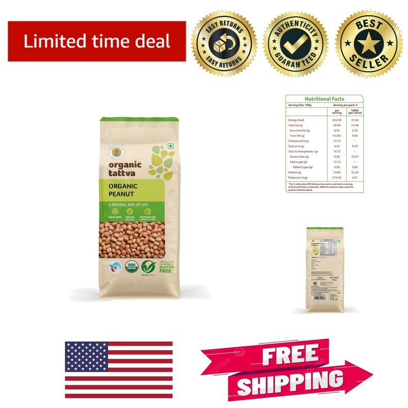 Sustainable USDA Certified Organic Groundnuts – 500 Grams of Healthy Goodness