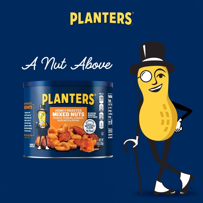 PLANTERS Honey Roasted Mixed Nuts, Party Snacks, Plant Based Protein, 10 Oz Stee gallery