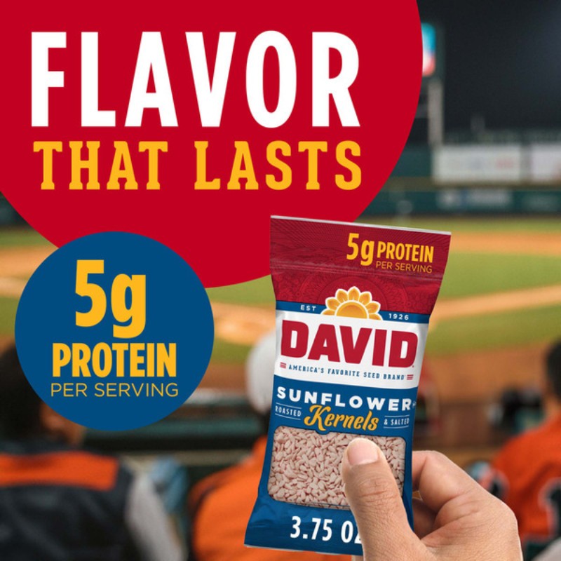 3x David Sunflower Kernels Seeds Roasted No Shell Snack Food Lot New 3.75oz gallery