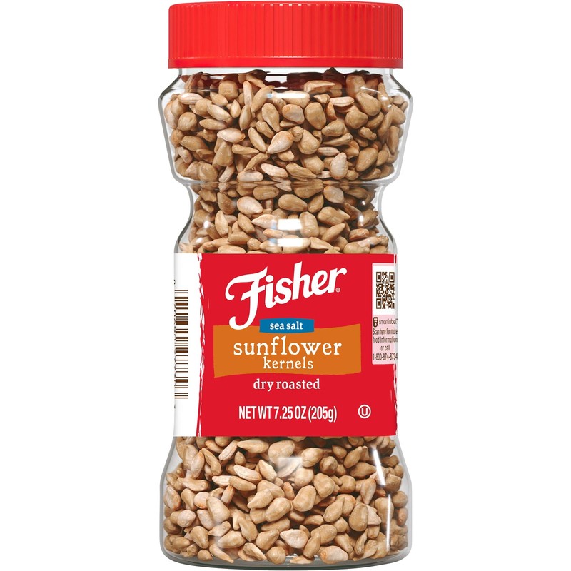 Fisher Dry Roasted Sunflower Seeds Kernels w/ Sea Salt, 7.25oz, Gluten-Free