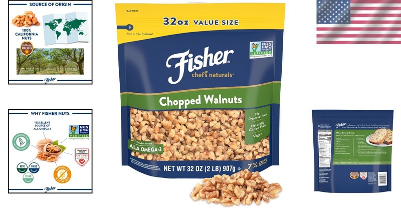 Nutritious 2 lb Chopped Walnuts - Omega-3 Rich Snack & Baking Essential gallery