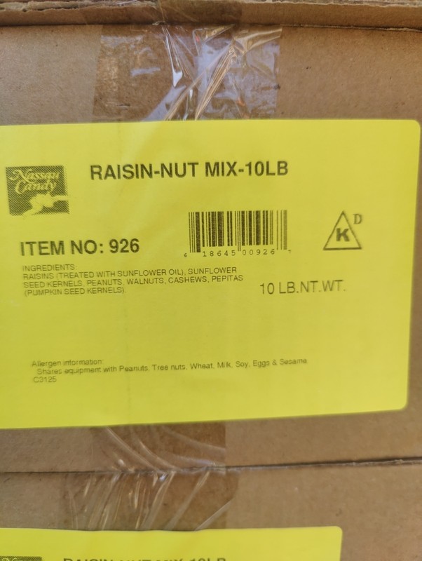 Raisin-Nut Mix 10lb Bulk Bag Snack Pack