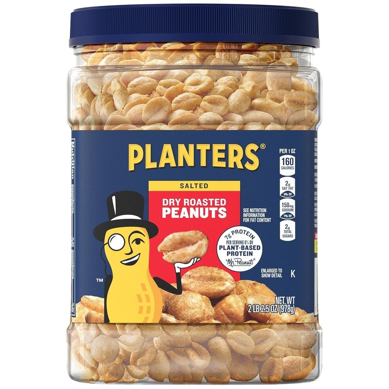 Dry Roasted Peanuts 34.5 oz Pack of 6 Salted Kosher Snacks Shareable gallery
