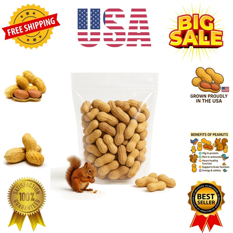 Sky | Grown, Raw Peanuts in Shell for Squirrels, 2.5lb | Jumbo Unsalted Pea…