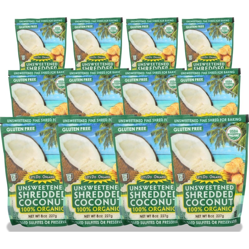 Let'S Do...Organic 8 Oz Do Organic 100% Unsweetened Shredded Coconut 12 Pack