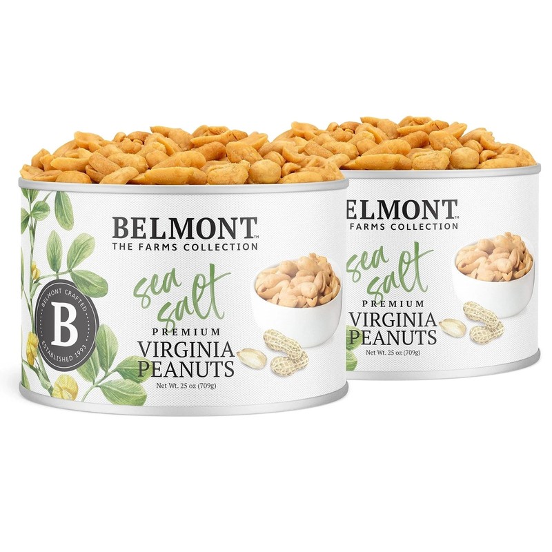 Belmont Peanuts Gourmet SeaSalted Virginia Peanuts, 25 oz 2 Pack – Only 3 Sim...