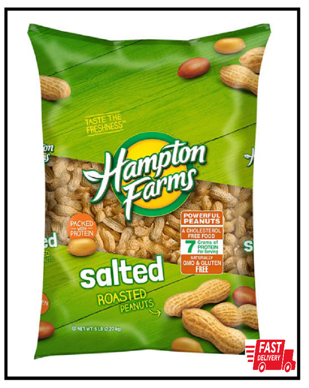 2 PACK – Hampton Farms Salted In-Shell Peanuts – 5 lbs (Total 10 lbs)