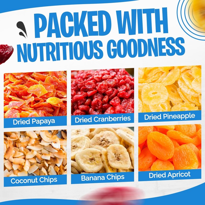 Tidbit Premium Trail Mix with Tropical Dried Papaya, Pineapple, Cranberries, ... gallery