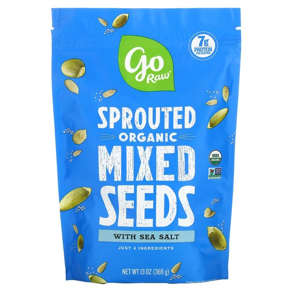 Go Raw Organic Sprouted Mixed Seeds, 13 oz, Unsalted, Keto, Kosher, Superfood