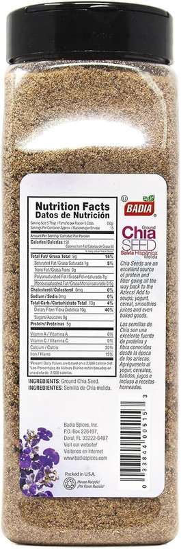 Ground Chia Seeds, 16 Oz – Superfood for Smoothies, Baking & Cooking – Source of gallery