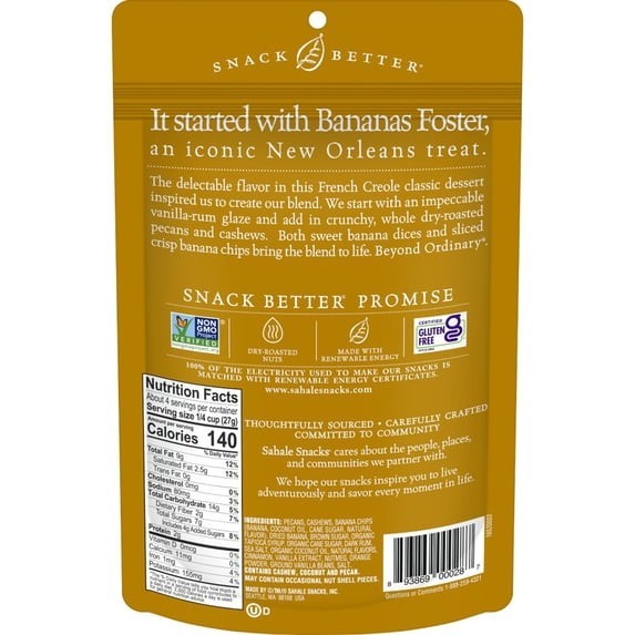 Sahale Snacks Banana Rum Pecans Glazed Mix 4 oz Gluten Free Non GMO Snack Bag gallery