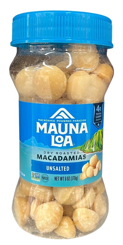 Mauna Loa Dry Roasted Unsalted Macadamia Nuts 6 oz