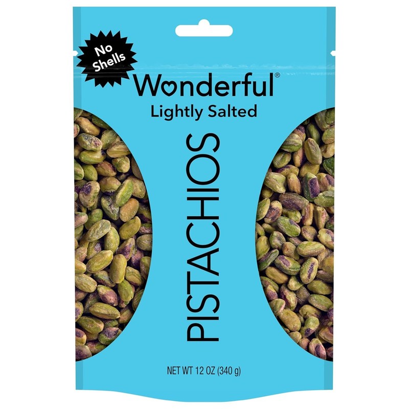 Wonderful Pistachios No Shells, Lightly Salted Nuts, 12 12 Ounce (Pack of 1)