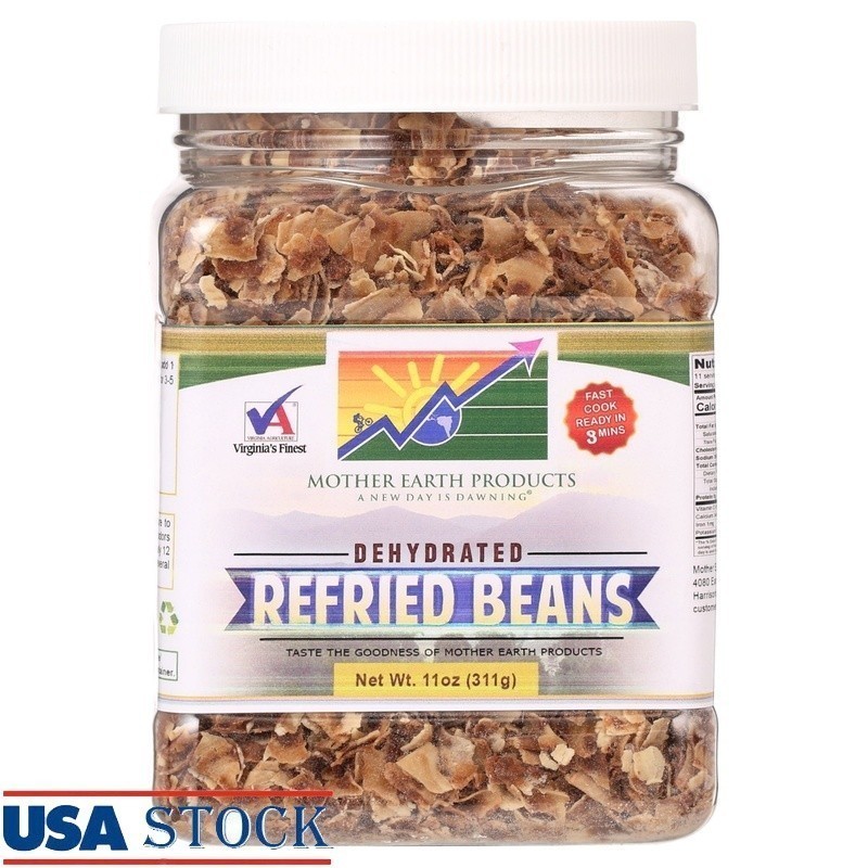 Dehydrated Refried Beans Mix Non-GMO Pinto Beans Quick Cooking Shelf Stable New