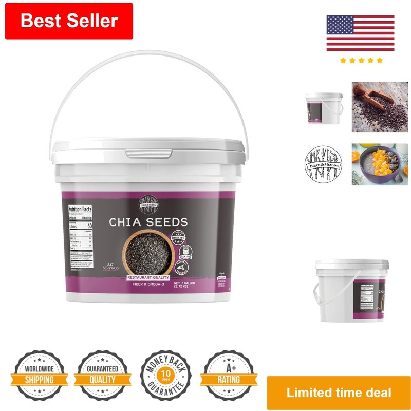 Raw Chia Seeds – Nutty Flavor for Energy Balls, Yogurts & More – 1 Gallon