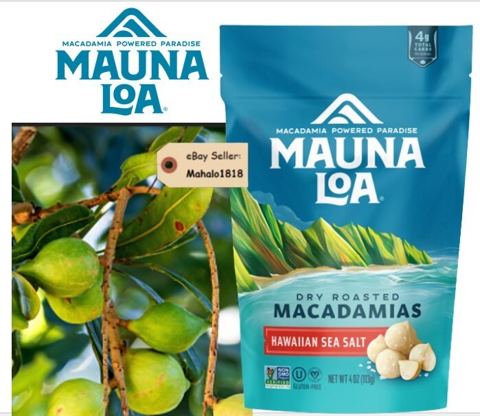 🌺Mauna Loa Macadamia Nuts DRY ROASTED SEA SALT 8oz Bag / Pouch FRESH