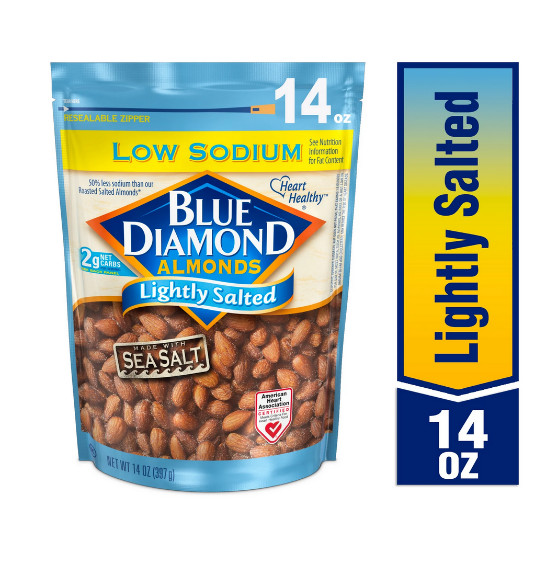 Blue Diamond Almonds Lightly Salted with Sea Salt Almonds, 14 Oz.