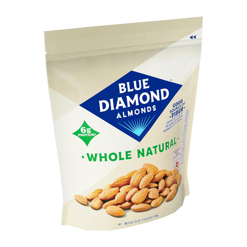 Blue Diamond Almonds Whole Natural Raw Snack Nuts, 25 Oz Resealable Bag (Pack of gallery