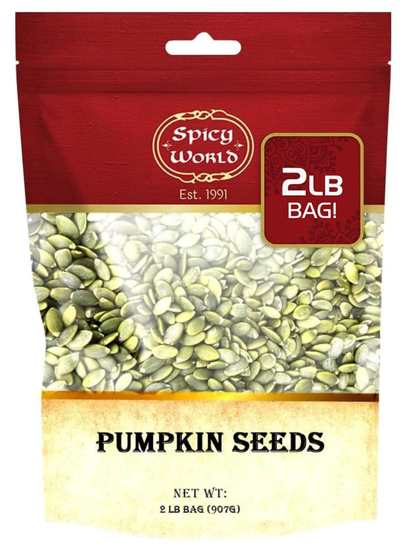 Raw Pumpkin Seeds 2 LB Bag - Shelled, AAA Grade, Unsalted, Dry, Vegan, Bulk Bag