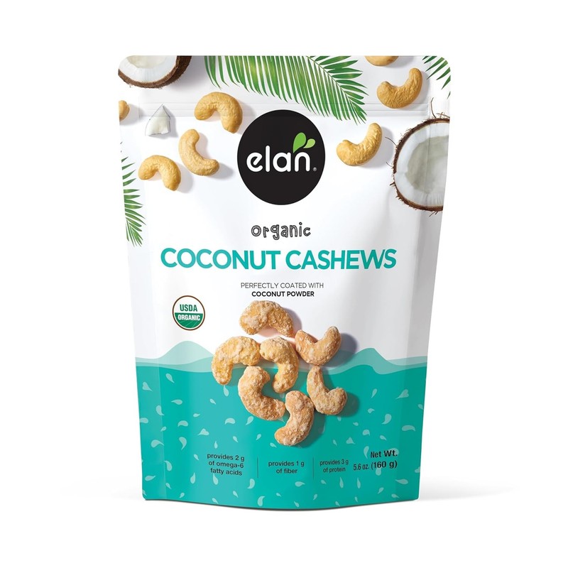 Elan Organic Coconut Cashews 5.6oz Non-GMO Vegan Gluten Free Nuts