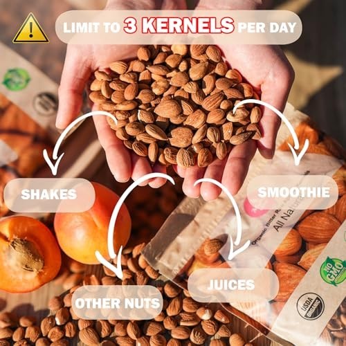 Mighty Apricot USDA Organic Bitter Apricot Kernels(1LB) 16oz, Natural Raw Bitter gallery