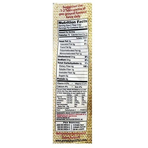 Premium Gold Organic Ground Flax Seed | High Fiber Food 8 lbs 2 Bags 4 lbs each gallery