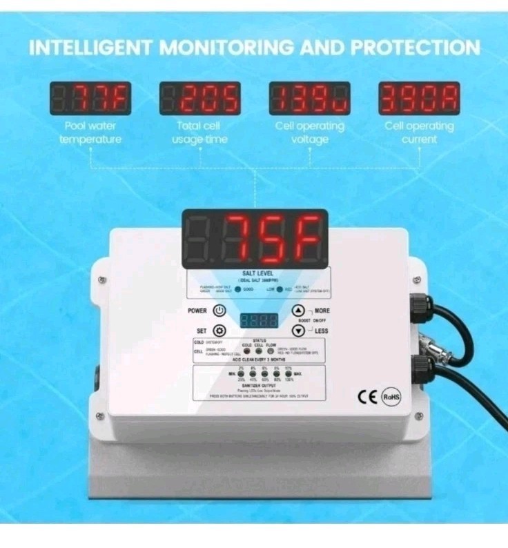 Westaho HSCG-09 Pool Saltwater Chlorine Generator Titanium Cell System Unit New gallery
