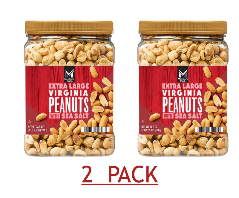 2 PACK – Member’s Mark Extra Large Virginia Peanuts 34.5 oz. (Total 69 oz.)