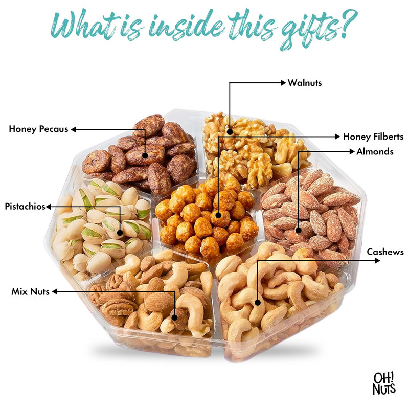 7 Variety Nuts Gift Basket - Healthy Food Assorted Nuts Gifts Baskets - Holiday gallery