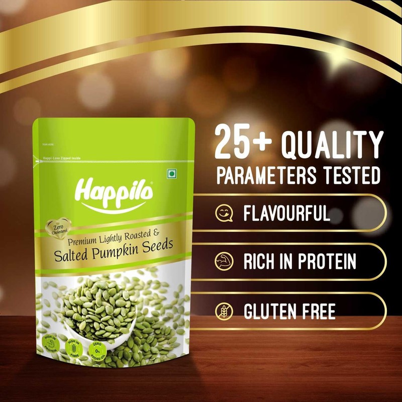 Happilo Roasted Pumpkin Seeds 200g | Premium Lightly Salted, Fiber-Rich Snack gallery