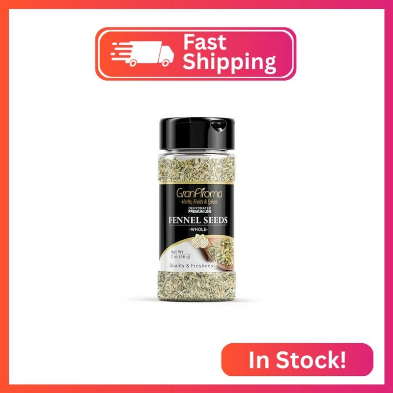 GranAroma Fennel Seeds, 2 oz, Whole Seeds, Light Flavor, Cooking & Baking