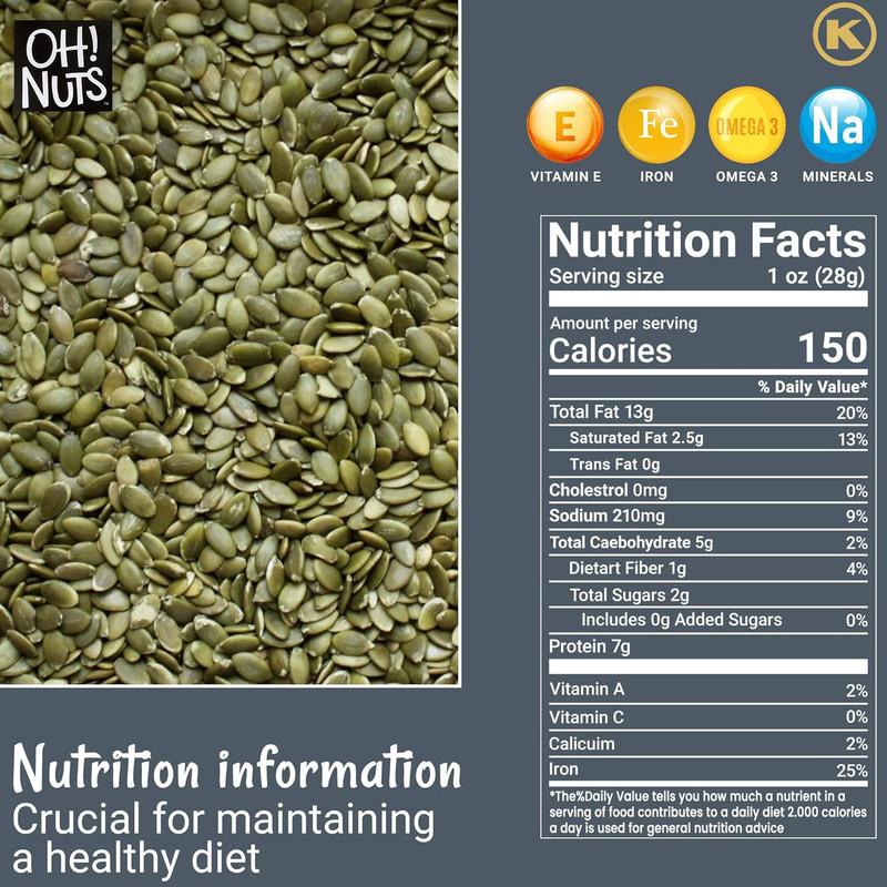 Pumpkin Seeds - Roasted Salted - 2 Lb - No Shell Pepitas - Packed in New York Zi gallery