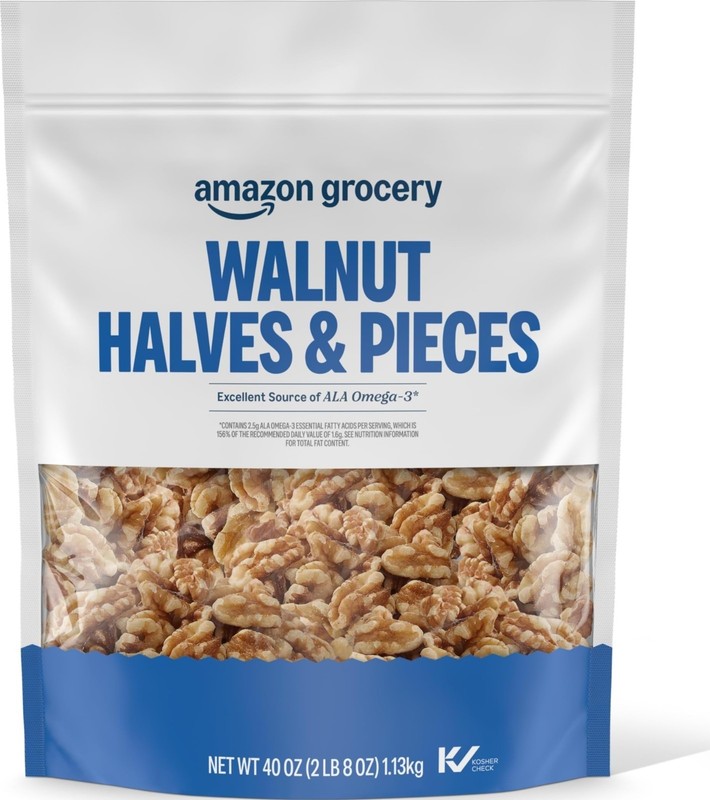 Walnut Halves & Pieces, 40 Oz - Fresh, Natural Snack, Baking Ingredient, Healthy gallery