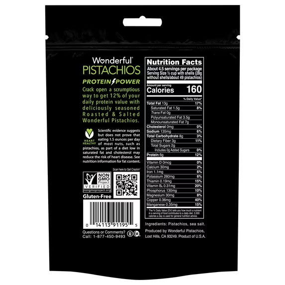 Wonderful Pistachios In-Shell Roasted & Salted Nuts, 8 Ounce Bag gallery